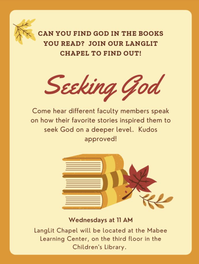 SigTauDelt's tweet photo. Lang-Lit Chapel TOMORROW! https://t.co/ANIKNgJuEl