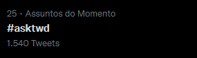 walkerdinamics's tweet photo. E mais uma vez entramos nos trendings #asktwd https://t.co/tnuipHPlhv