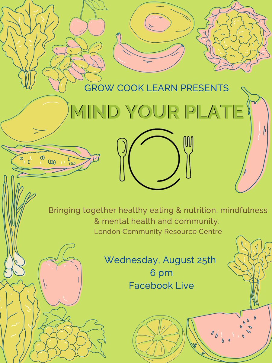 Mind Your Plate brings together healthy nutritious cooking with mindfulness and mental wellness exercises!
Join us on Wednesday, August 25th at 6 pm for our online Mind Your Plate workshop! 
Visit the event page for more information facebook.com/events/9225215…