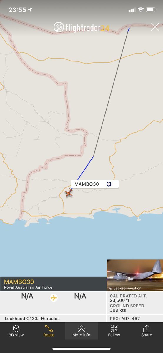 TheSnoopySnoop's tweet photo. #MAMBO30 #RAAF #C130J #A97467 #7cf83a heading south from #Afghanistan through the #Pakistan air corridor to the #GulfOfOman #haveglass #planespotting #avgeek #Australia #MilAir #gdaybrucewhatsyourname https://t.co/fU5mNMkMR4