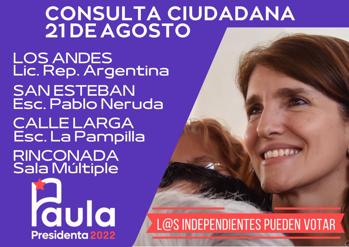 ✔️✔️✔️ La Provincia de Los Andes vota Paula Narváez, acá están los locales de votación 🏠🏛️🏚️🏢🕘🕡 #UnirCuidarAvanzar #psaconcagua #PaulaPresidenta #LoImposibleEsPosible #PS #VamosConPaula #LosAndes #callelarga #sanesteban #Rinconada @NelsonVenegas_ <a href="/LucianoValleA/">Luciano Valle Acevedo</a>