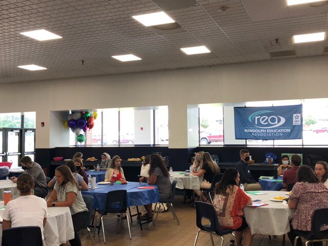 The REA welcomes new staff during a luncheon at today’s new teacher orientation. Welcome, all!!!