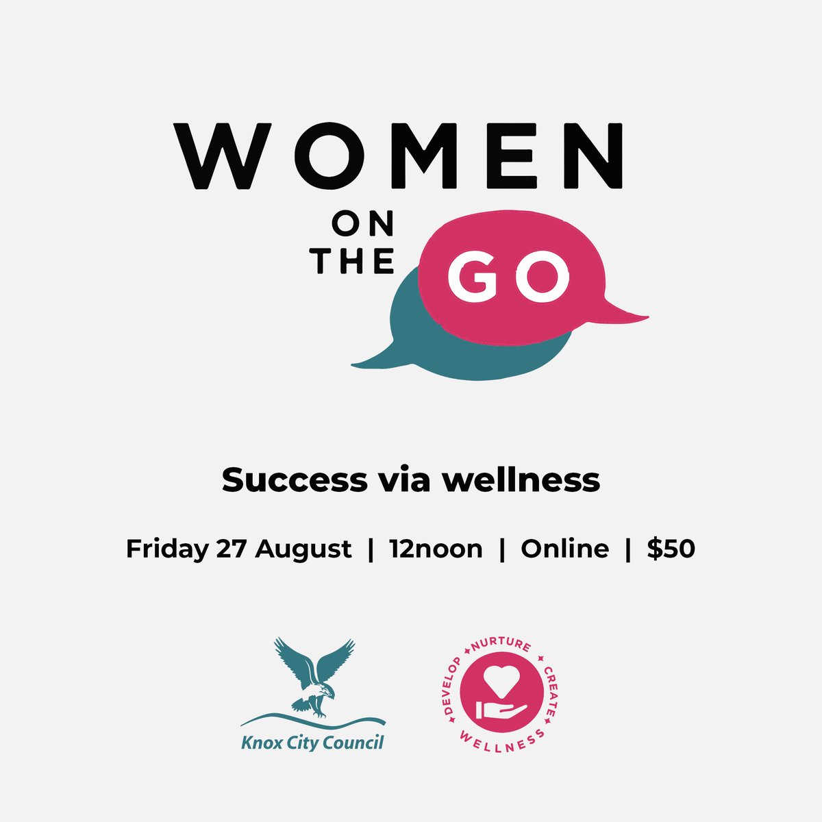 The upcoming Women on the Go event hosted by Knox City Council is now online.

On Friday 27 August from 12noon, be inspired by women in business and take advantage of networking opportunities.

For more information and to book visit the KnoxBiz website knoxbiz.com.au/wotg