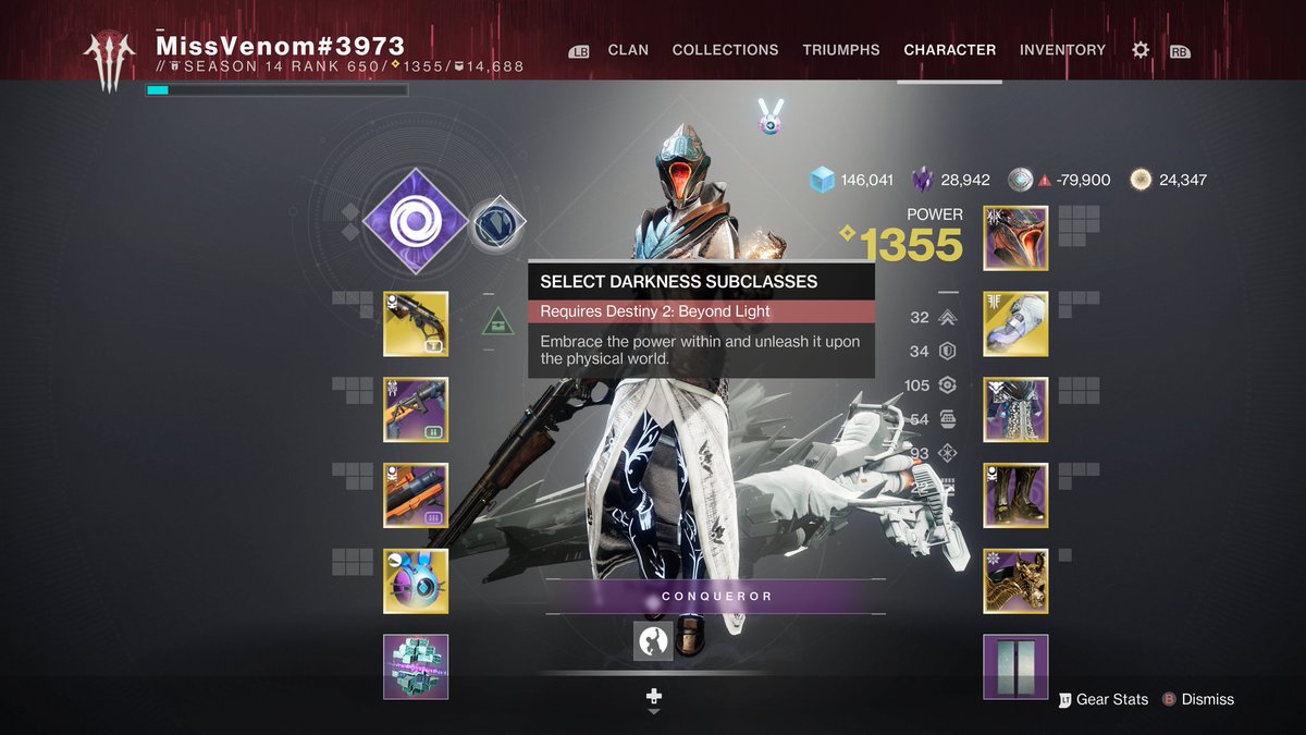 venom_sinn's tweet photo. @BungieHelp I was playing today and in the middle of my session, the game is telling me I don't own the DLCs (I do) and that I went from 100 silver to -79000. Can someone tell me what's going on? Picture included. https://t.co/xvjl1E9tJx