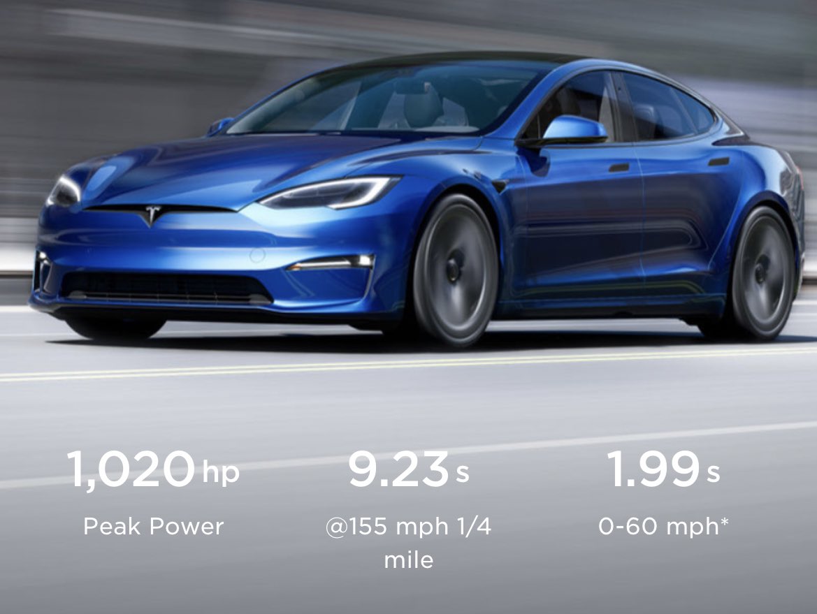 BLKMDL3's tweet image. I can’t believe a car you can order on your phone in ~47 seconds can do 0-60 in 1.99 seconds and a 9 second 1/4 mile. That’s just insane. #ModelSPlaid #Tesla @elonmusk