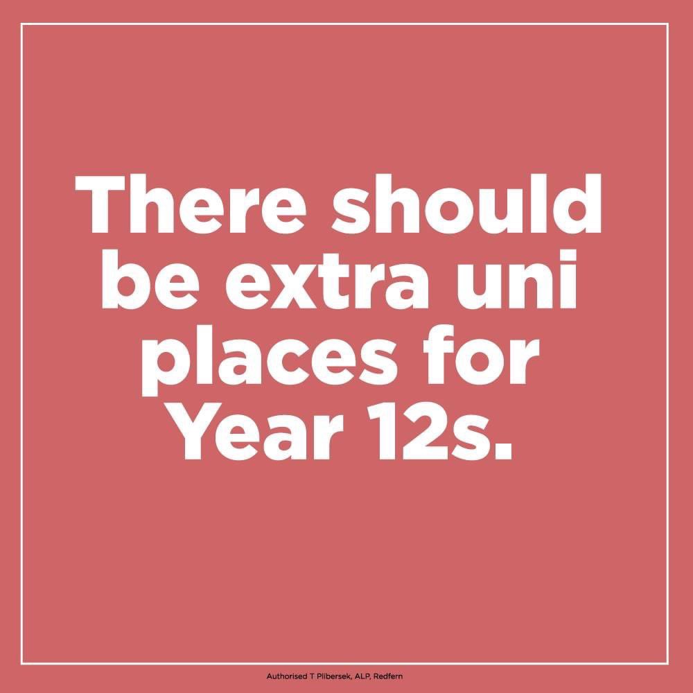 tanya_plibersek's tweet photo. The final years of high school have been hell for yr 12s. Plans cancelled, exams disrupted, and no gap year travel or job opportunities. We need to give these kids some certainty and hope. 

@ScottMorrisonMP should provide extra uni places so anyone who wants to study, can. https://t.co/9B1xzfPNtL