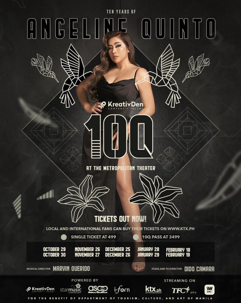 LoveAQuinto's tweet photo. 10 years in the making⭐️
Here’s my way of 10’Qing everybody who supported me ng isang buong Dekada 🌟

Hindi kayo nang-iwan 🥰
10Q from the bottom of my heart ❤️
Tickets are out now. See you guys. 
#10Q at the Metropolitan Theater. 
@kreativdenph 🙌⭐️ https://t.co/D8tKWbTDWY