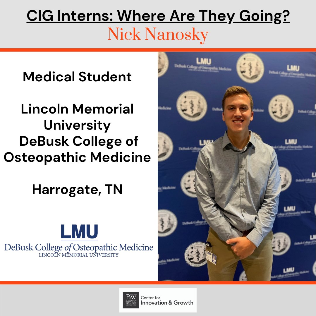 bwcig's tweet photo. ICYMI, former Growth Practice Intern, Nick Nanosky has just begun his first year as a medical student at LMU-DCOM - we are so proud of you and wish you all the best at med school!
#FutureDoctor #LMUDCOM #CIGInterns #CIGFamily #YJ4L https://t.co/spOXtNrQue
