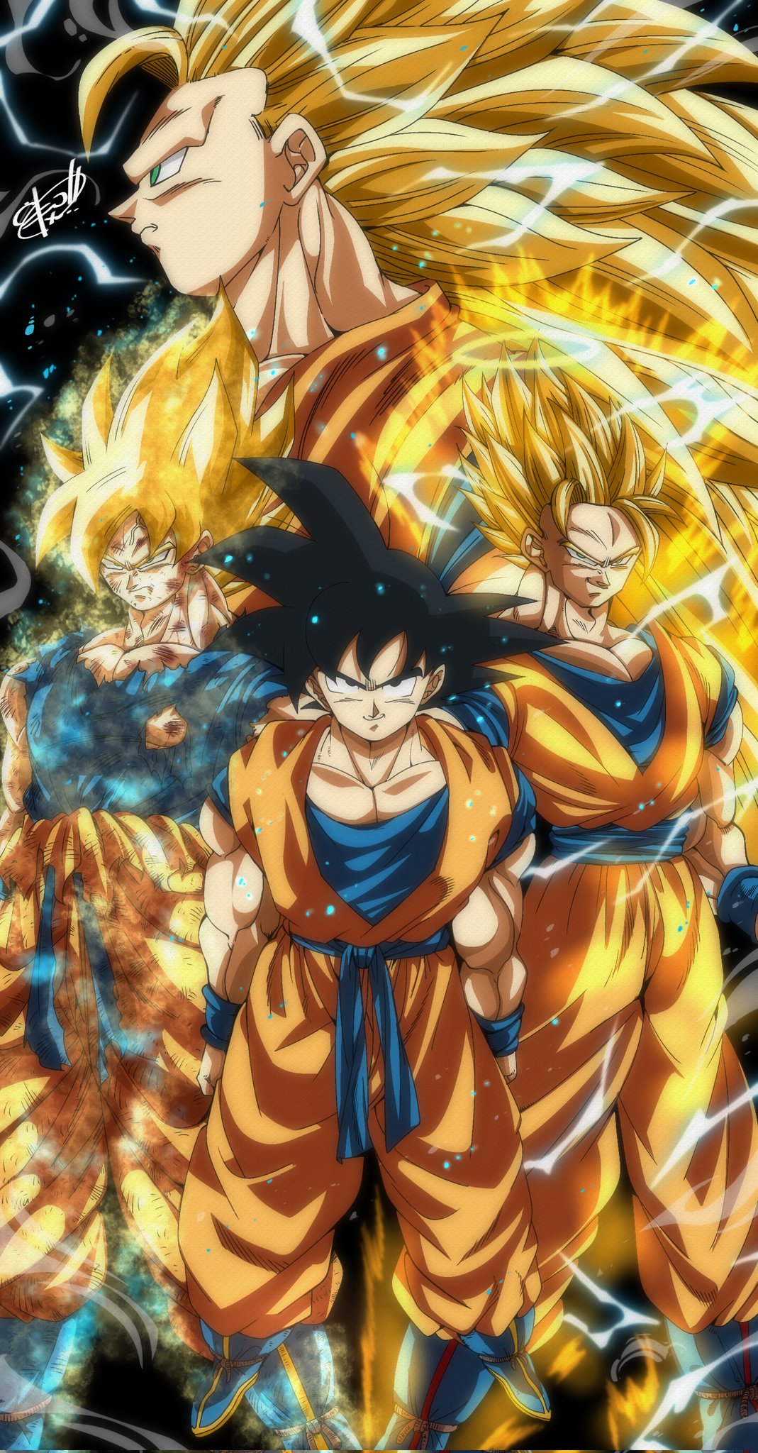 ドラゴンボール　三大スーパーサイヤ人　イラスト　30cm　額付き ひろ on X: 