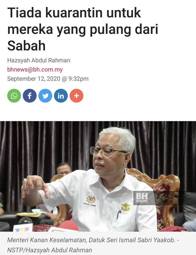 Ismail Sabri Yaakob Twitter