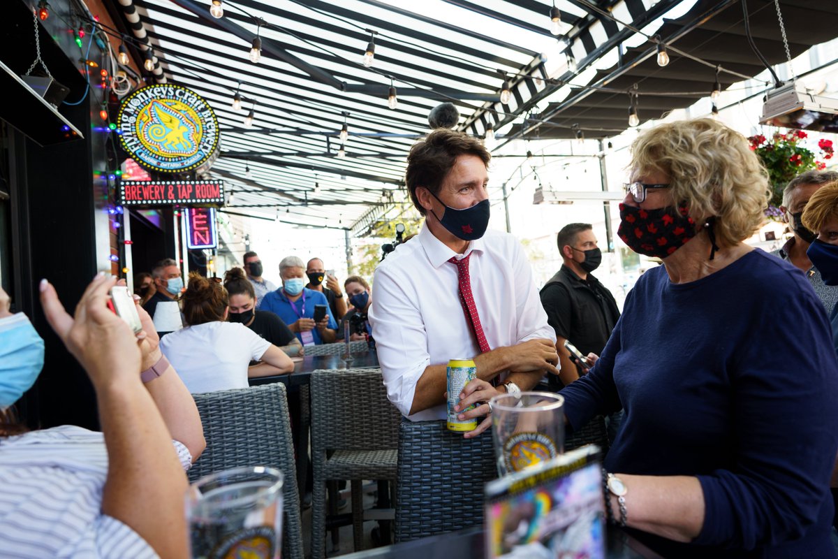 JustinTrudeau's tweet photo. It’s the little things in life - like grabbing a beer with a friend - that we’ve all missed because of the pandemic. And as more and more Canadians get vaccinated, the safer getting together with friends and family becomes. So please get your shot if you haven’t already. https://t.co/1u51ZR8DNo