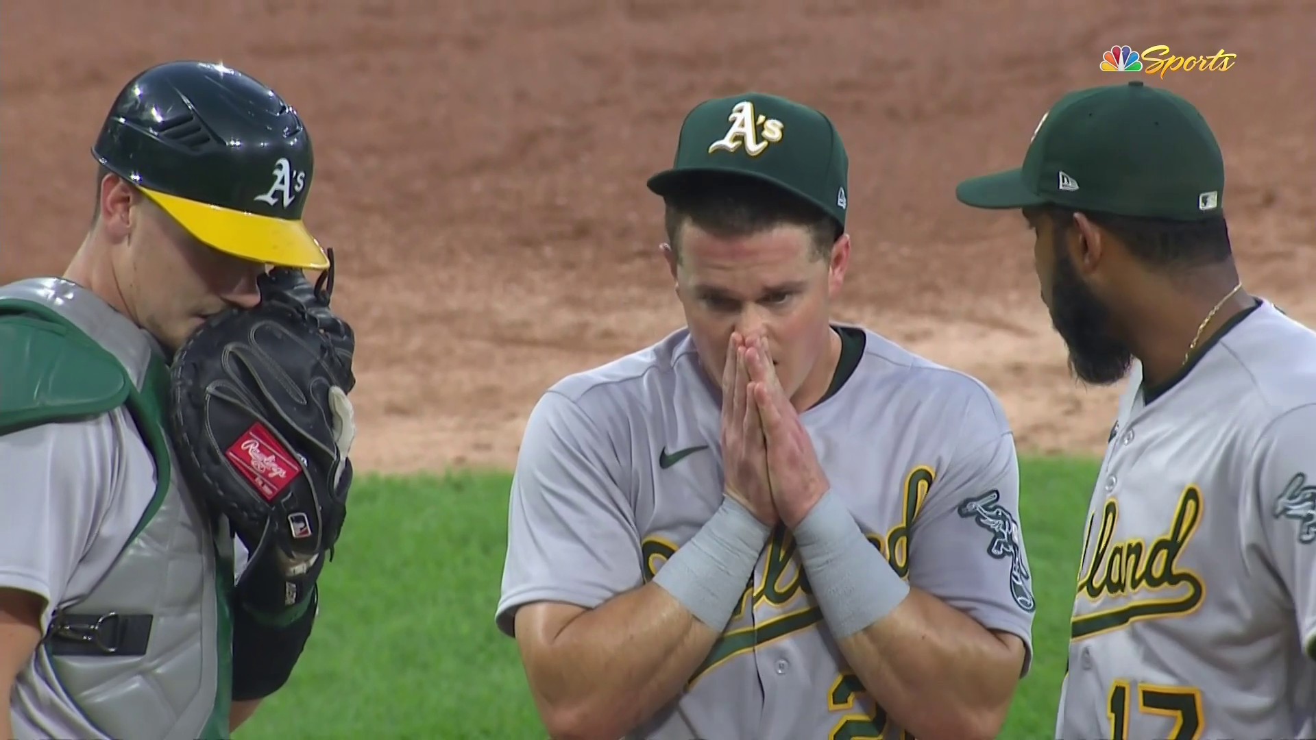 B/R Walk-Off on X: A's pitcher Chris Bassitt was carted off the field  after being hit by a line drive. Hope he's OK 🙏 (via @NBCSAthletics)   / X