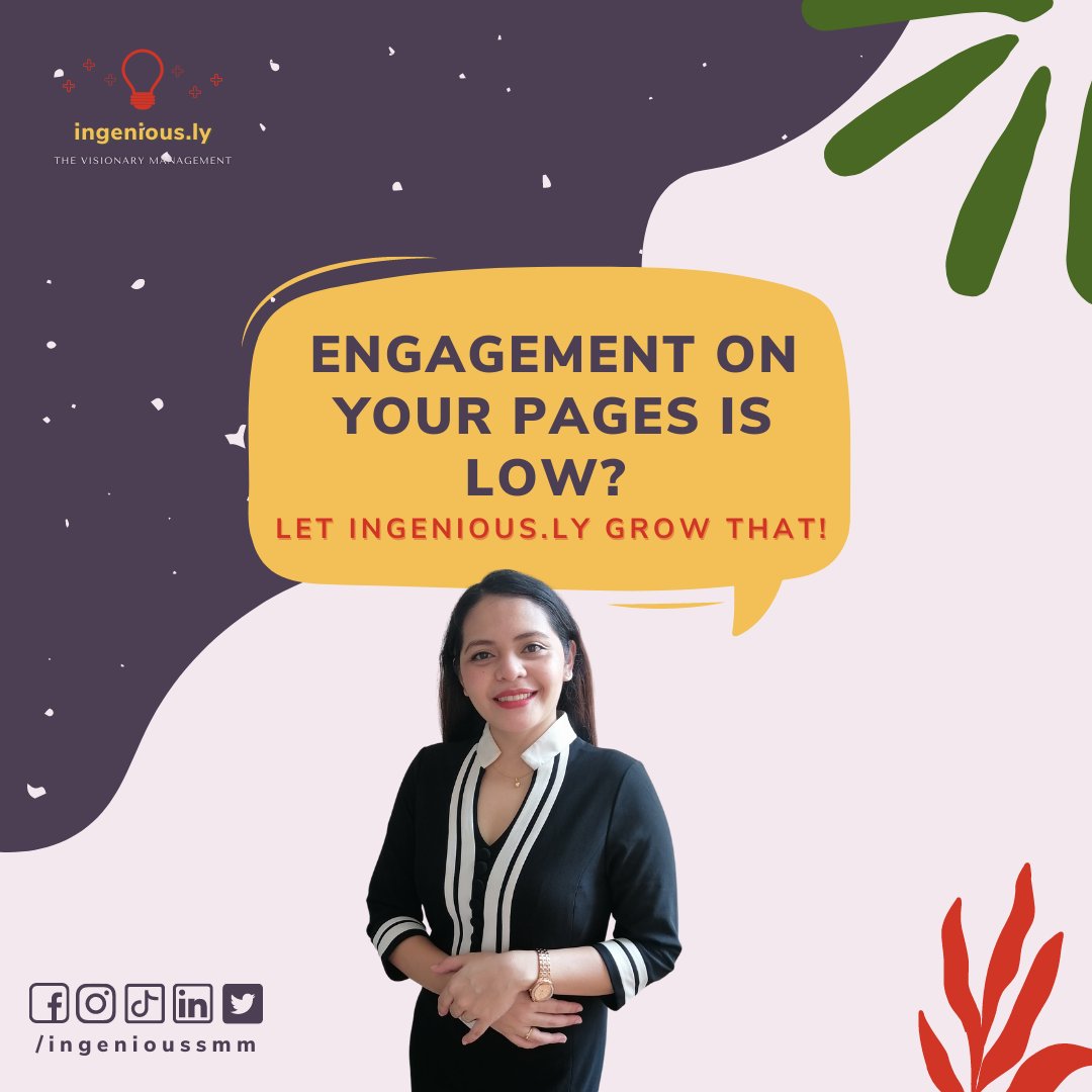 ingeniousSMM's tweet image. 𝐄𝐧𝐠𝐚𝐠𝐞𝐦𝐞𝐧𝐭 𝐨𝐧 𝐘𝐨𝐮𝐫 𝐏𝐚𝐠𝐞𝐬 𝐈𝐬 𝐋𝐨𝐰? 𝐋𝐞𝐭 𝐈𝐧𝐠𝐞𝐧𝐢𝐨𝐮𝐬.𝐥𝐲 𝐆𝐫𝐨𝐰 𝐭𝐡𝐚𝐭! 💡 If you want to know more, do not hesitate to talk with us here 👉 m.me/ingeniousSMM
#igenioussmm #filipinasmm #innovation #socialmediamanagementservices