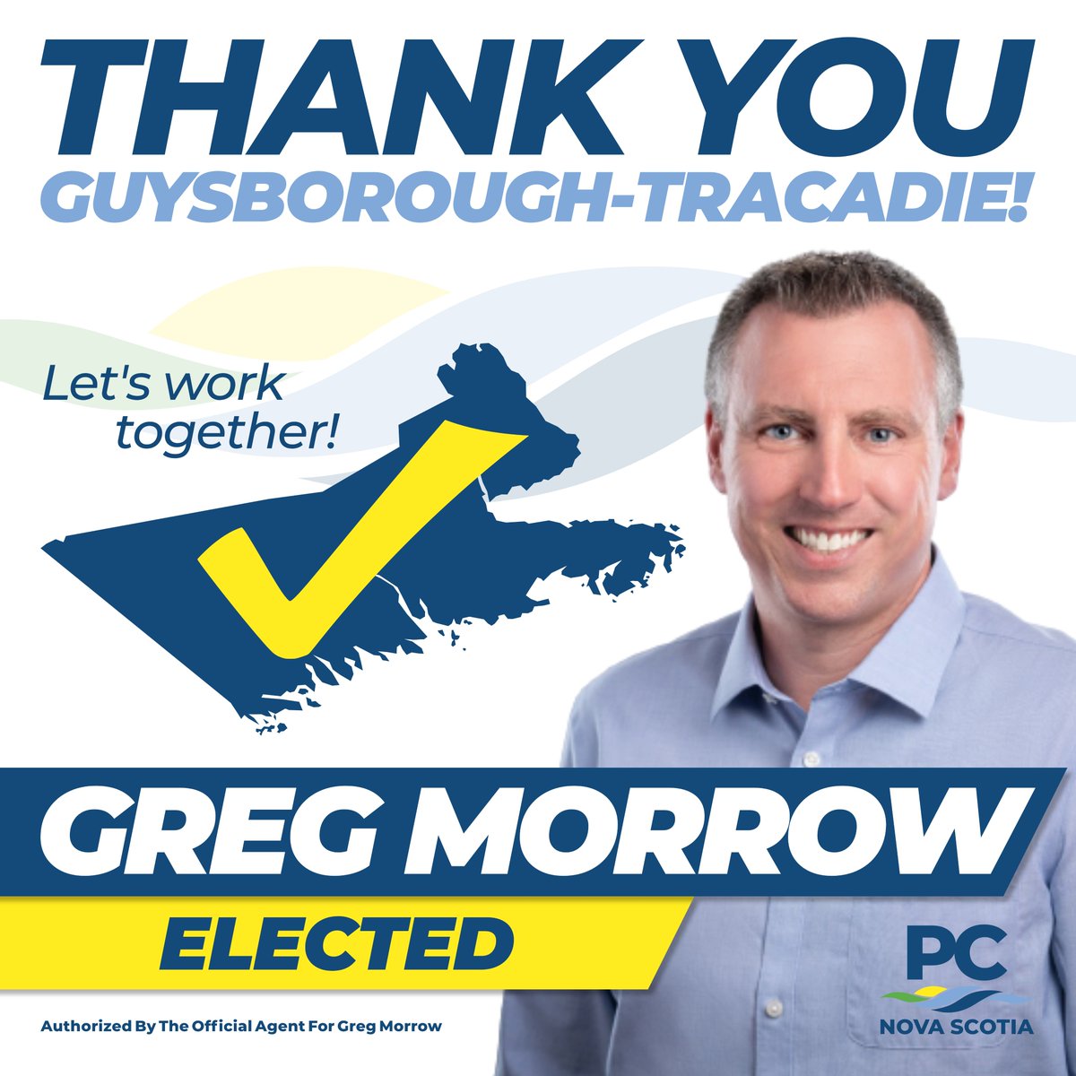 Thank you Guysborough-Tracadie! I am truly humbled to be elected as your next MLA!
