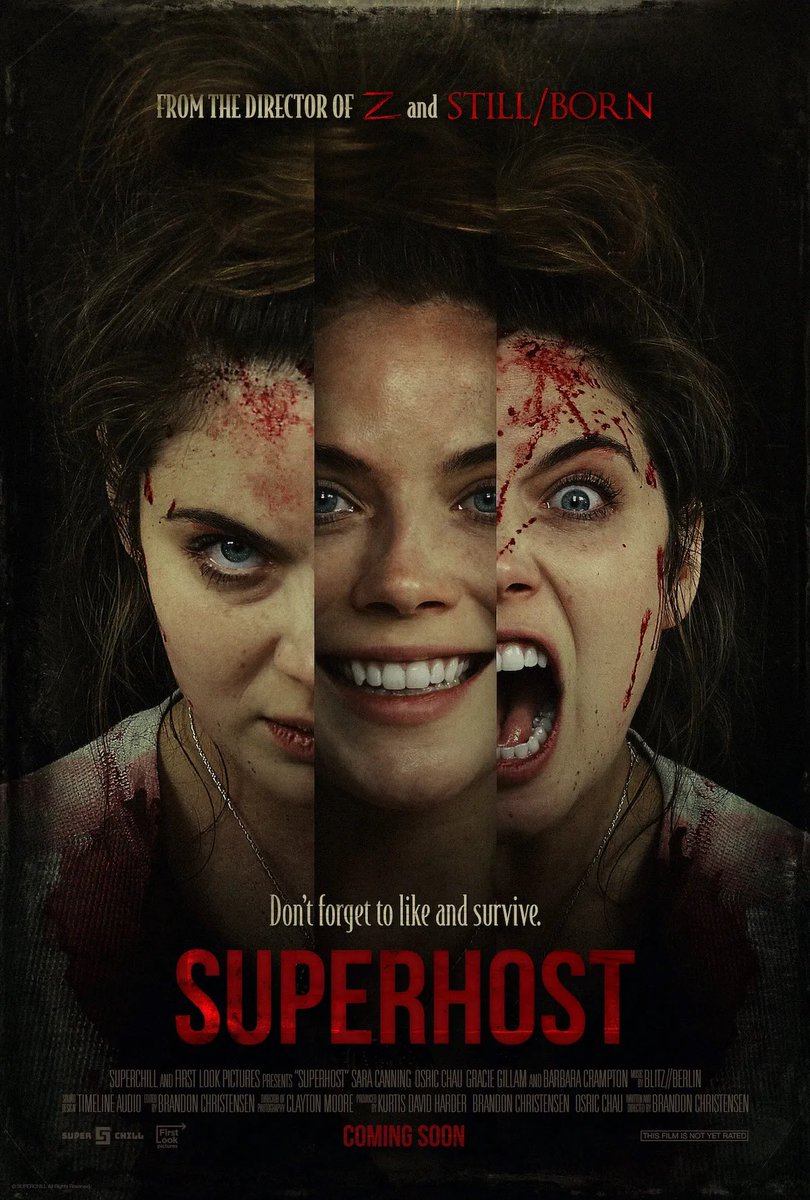 BrettRedacted's tweet photo. SUPERHOST, coming to @shudder on Sept. 2, is an absolute blast of a horror movie that delivers on its premise and then some. Funny but not in that annoying meta way.

A terrific lead performance from Grace Gillam anchors it. And a perfect dose of @barbaracrampton. Keep an eye out https://t.co/rMcTzrH2X6