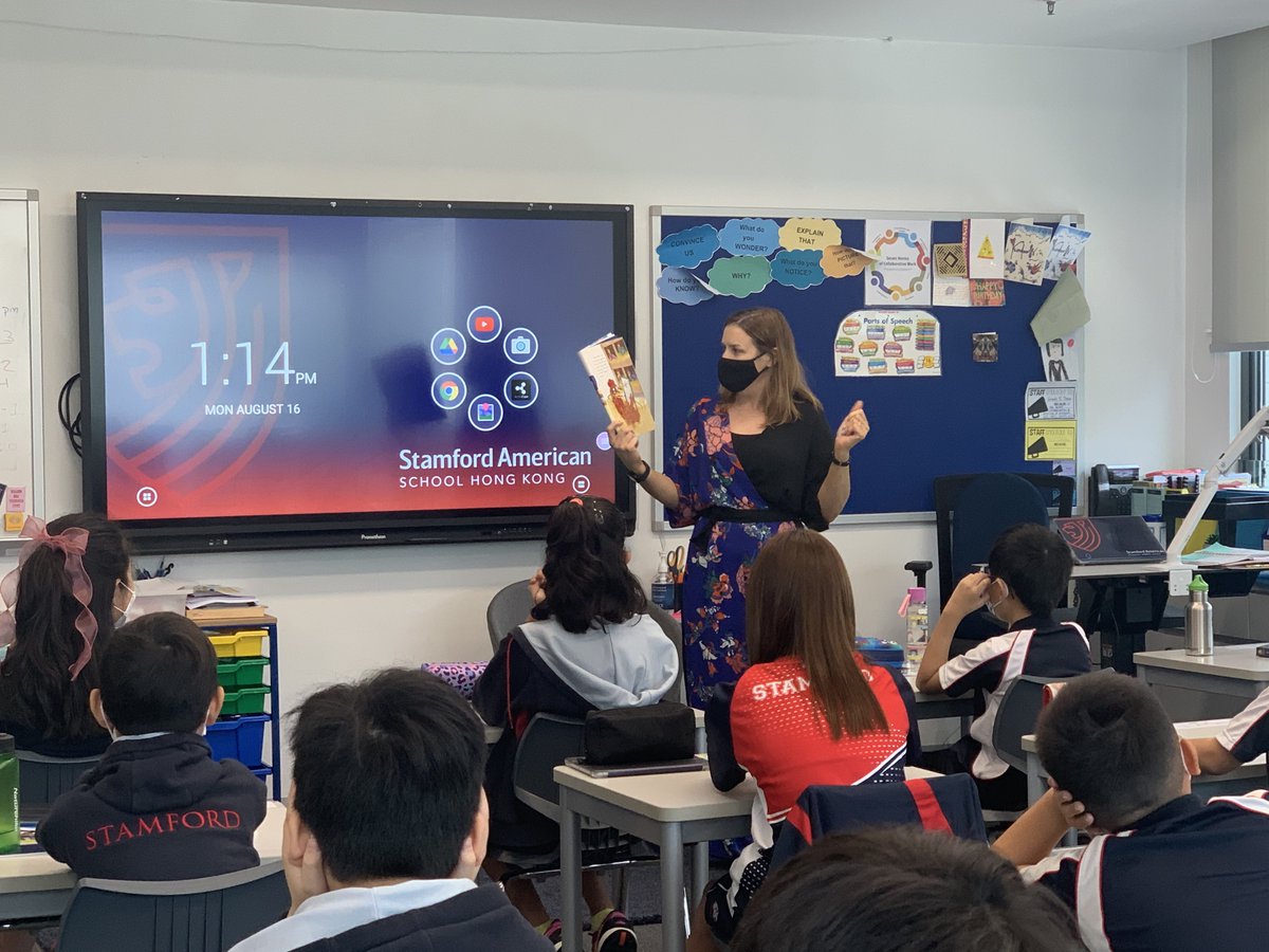 Day 5 in Grade 5! My class was thrilled to have <a href="/ri_chambers/">Rose Chambers</a> for a read aloud to make this day even more special. I have to recommend - The Plot Chickens, it was a class favourite. Ms.Chambers expression was a highlight! #StamfordHK #CognitaWay