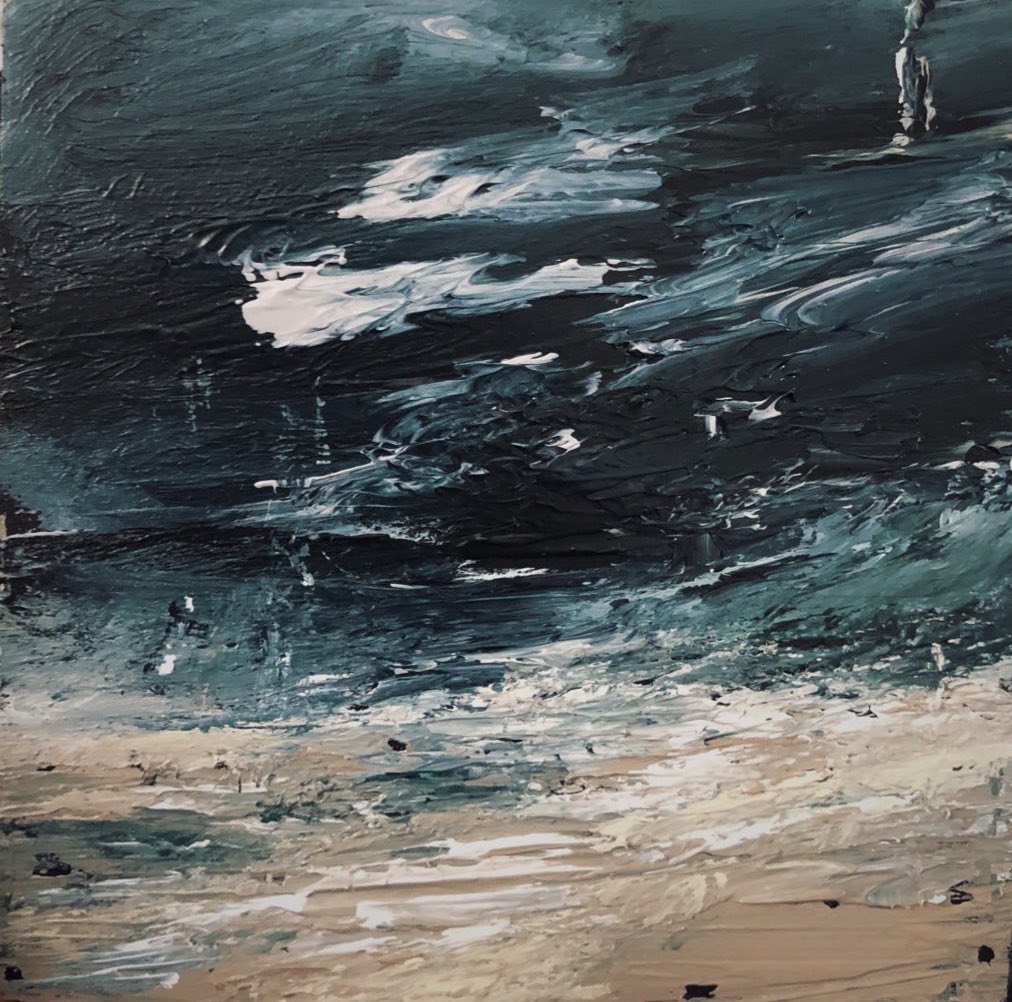 15 minute palette knife painting of a storm