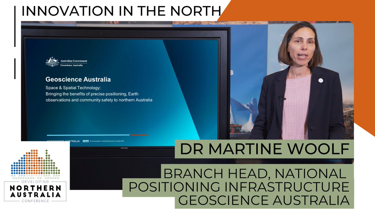DevelopNorthAus's tweet photo. National Positioning Infrastructure Branch Head Dr Martine Woolf will discuss the vital work &amp; impacts of the Positioning Australia, Digital Earth Australia and Community Safety programs. @GeoscienceAus #DEVNTH https://t.co/WROOsOVDpS