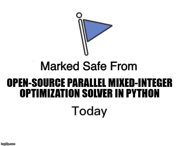 overflow_meme's tweet image. Open-source parallel Mixed-integer optimization solver in python stackoverflow.com/questions/6745… #mixedintegerprogramming #optimization #cvxpy #glpk