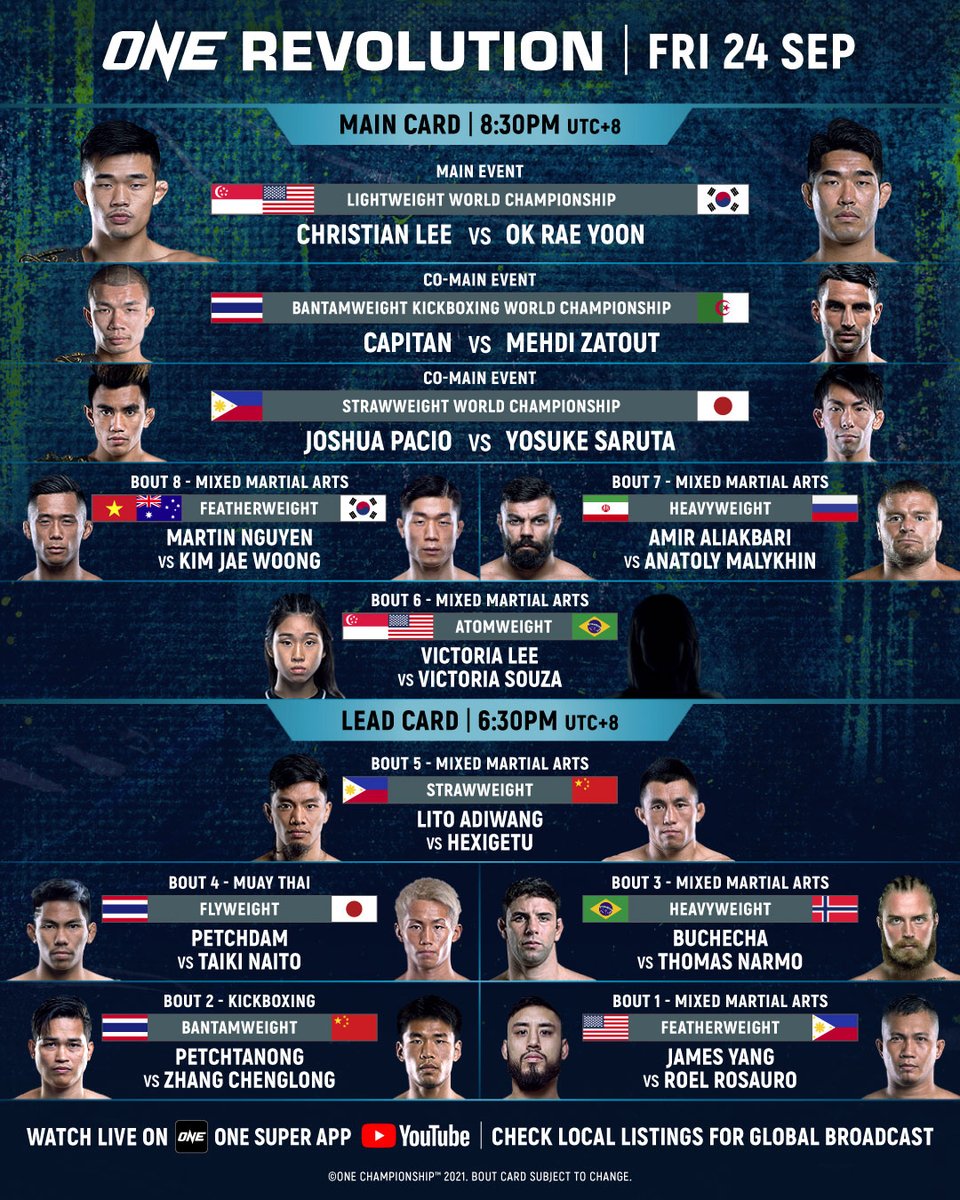 FIGHT CARD for ONE: Revolution!