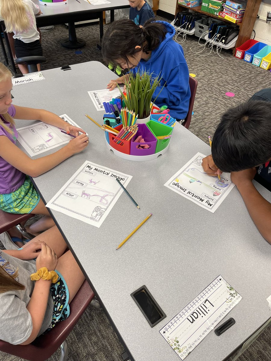 MoenchJenna's tweet photo. #SecondGrade enjoyed having a few high schoolers spend time with us today. We even got them in on the action and helped them work on their visualizing strategy to improve their #readingcomprehension #vikingnation #SAIL @BertrandVikings https://t.co/MJoLqaESHA