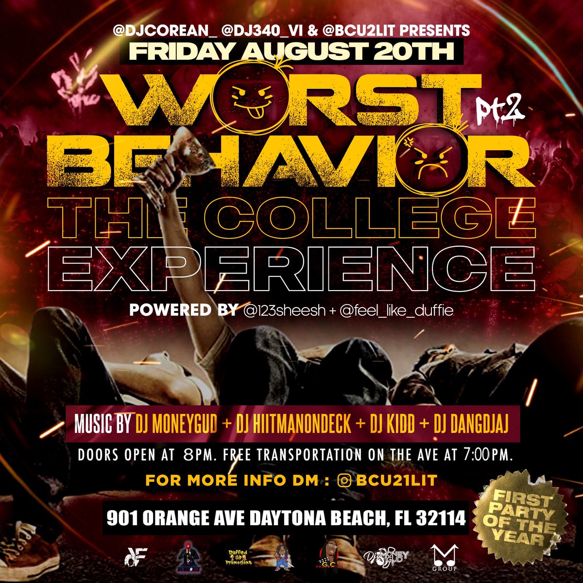 8/20/21⏰ • The Official Welcome Back Party‼️#WorstBehavior2🐯🤪🥃‼️

#Bcu25 #Bcu24 #Bcu23 #Bcu22 #WelcomeBackWeek21