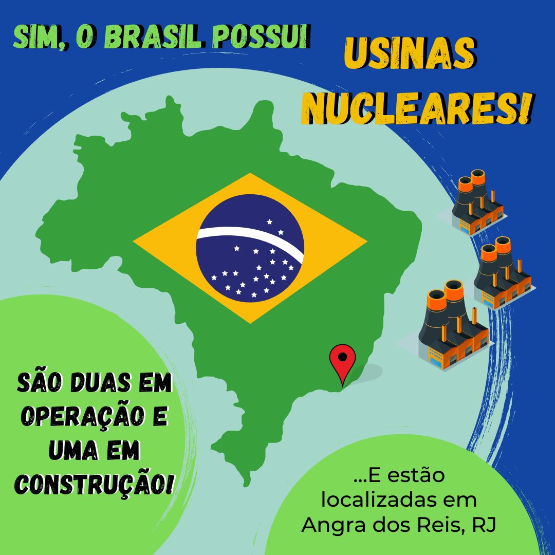 UpNuclear's tweet photo. Ao contrário do que muita gente pensa, o Brasil possui usinas nucleares! Além de Angra 1 e
Angra 2 – que já funcionam há um certo tempo – temos a terceira em fase de construção. A
energia nuclear corresponde a cerca de 3% da energia elétrica que consumimos hoje no país. https://t.co/n6J64vLYyS