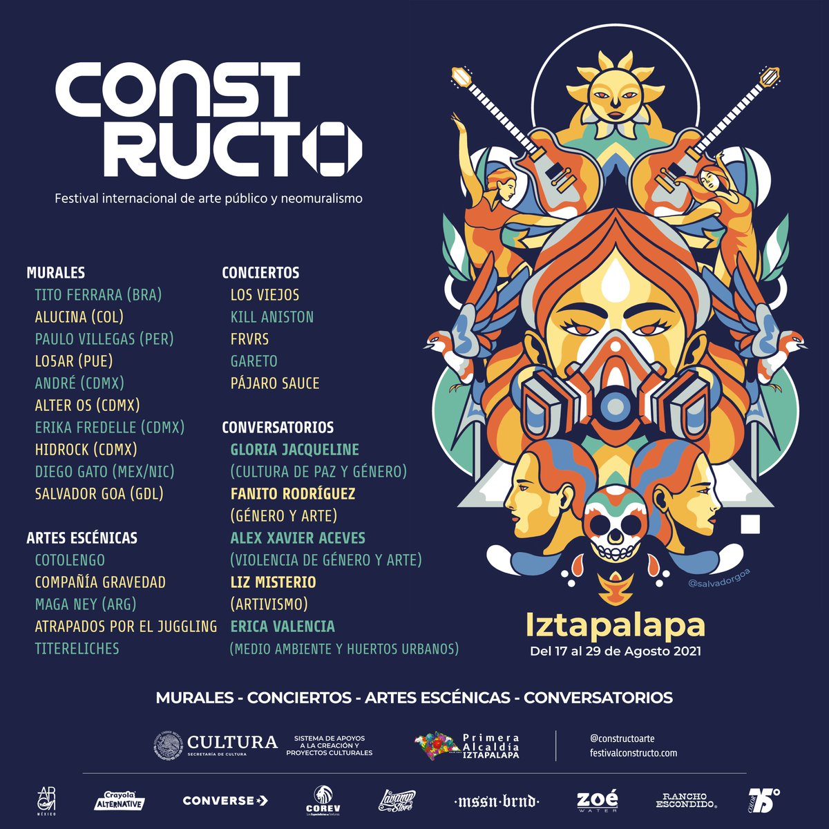 Recuerda que el festival Constructo 2021 ya arrancó. Sigue nuestras transmisiones a través de nuestras redes sociales del 17 al 29 de agosto. ¡No te pierdas a nuestros artistas invitados! #ConstructoArte #cultura #arte #CDMX 🙌🔥