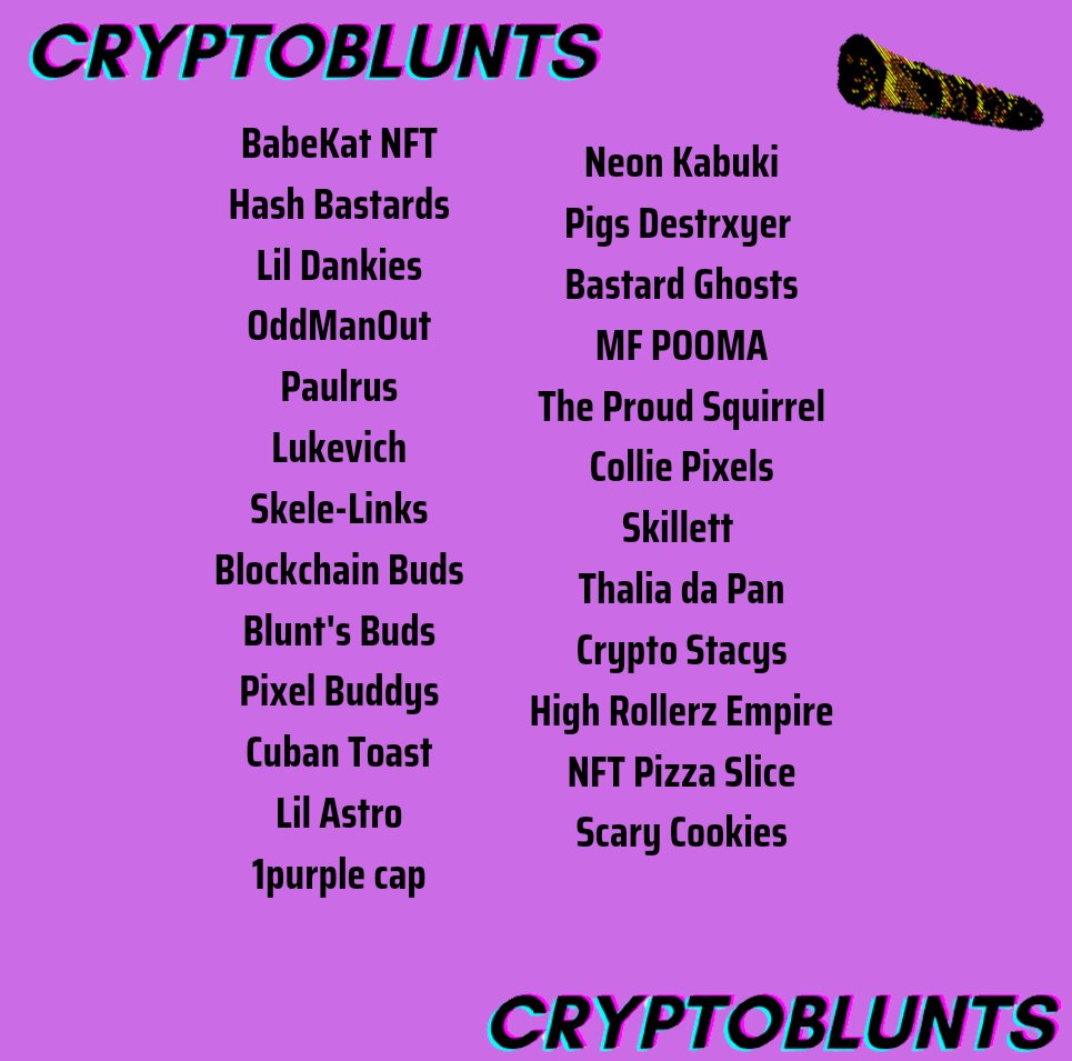 Some amazing artists have done collabs within the CryptoBlunts Collection 🥰🥰🥰

These are all so special to me, not to mention all of the other amazing collabs in other collections 🙏

Thank you all for working with me and teaching me new things 💛❤️

#nft #nftcommunity