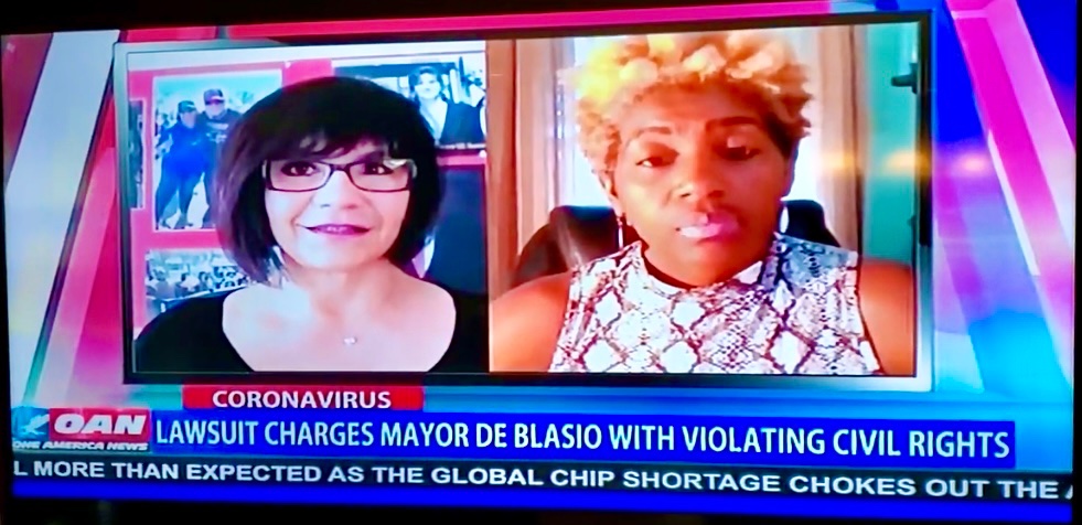 LeticiaRemauro's tweet photo. I’d like to thank @CSinclairtv and @OANN for having us on to discuss the Federal #Lawsuit we filed against @NYCMayor Bill de Blasio. I’d also like to thank our wonderful attorney Tricia Lindsay for talking more about the basis of our lawsuit and protecting our civil rights. https://t.co/kIl7o55fsv