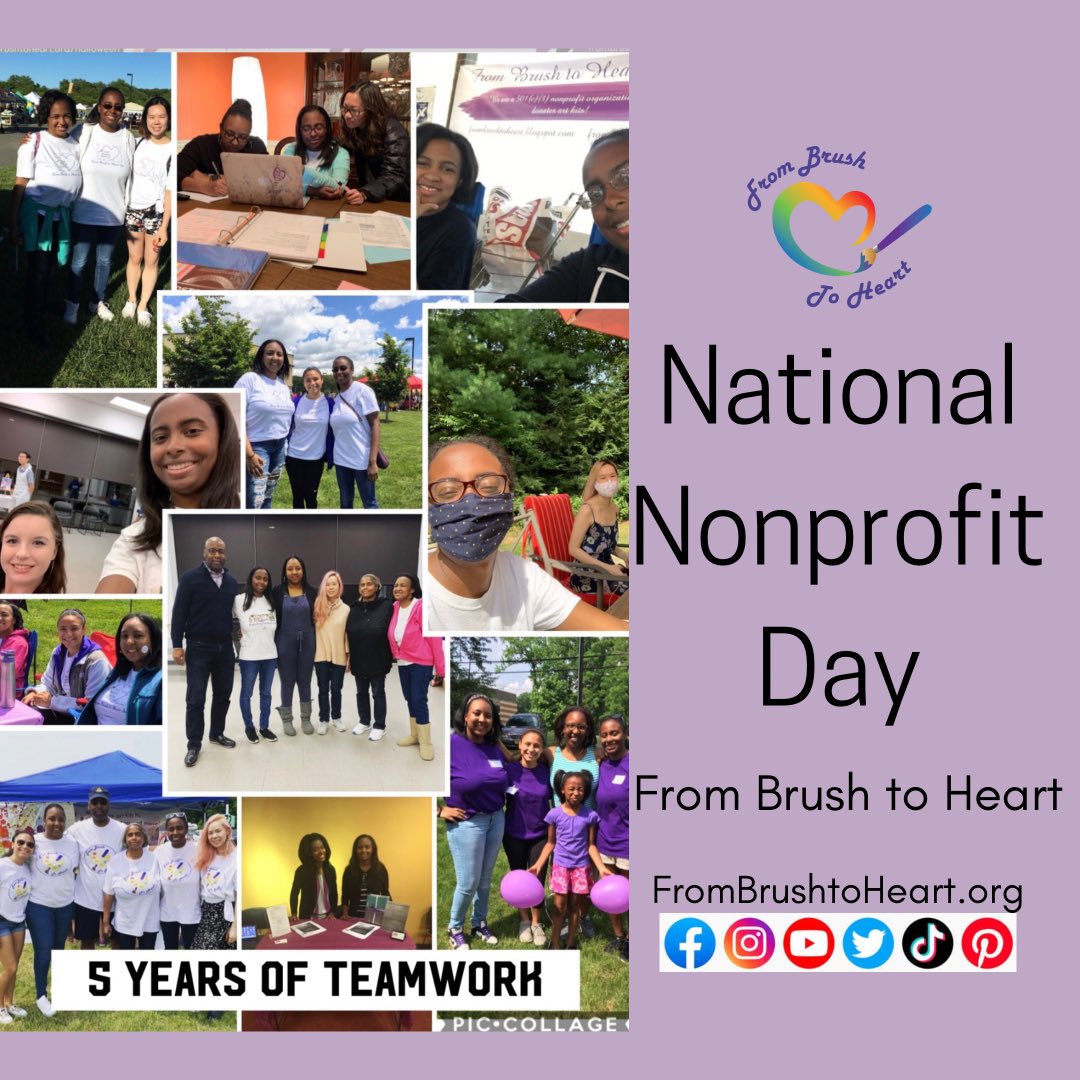 brushtoheart's tweet photo. It’s #nationalnonprofitday ! Thank you to everyone who has helped to make From Brush to Heart so special! 🥰💜🥰💜🥰 https://t.co/iMlTes9ky7