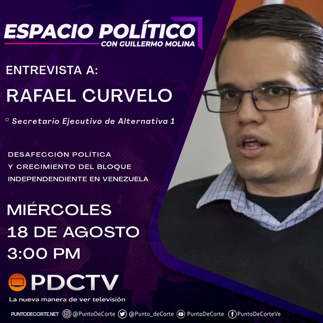 Mañana estaré analizando con <a href="/GuillerMolina7/">Guiller Molina</a> en #EspacioPolitico, los últimos acontecimientos en el país y de cómo los mismos, están teniendo un efecto en el ciudadano.

Nos vemos a las 3:00 pm por la plataforma de <a href="/Punto_deCorte/">PuntoDeCorte.net</a>.