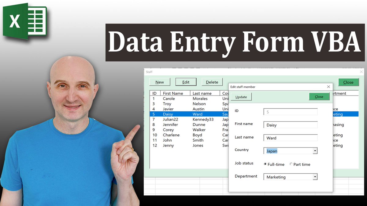 My latest video provides a step-by-step guide to building 
a modern style data entry form. 
#excelvba #vba #userform

 youtu.be/nsClitREZqg
