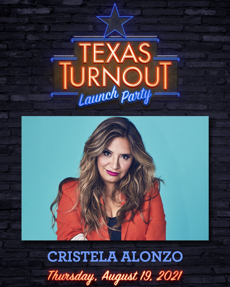 We are so excited for the fabulous and funny Cristela Alonzo to be hosting our #TexasTurnout launch party event this THURSDAY! Admission is pay what you can so get yourself a ticket and join the party! RSVP here: texasturnout.org/party