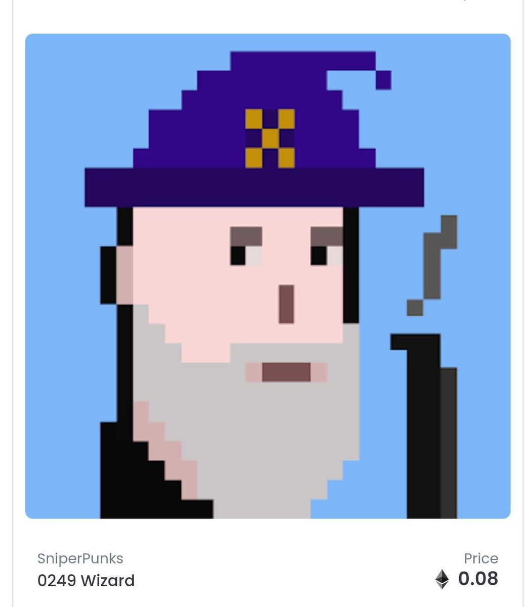sniperpunks1's tweet photo. The #wizard has appeared. #SniperPunks rare Sniper Wizard.
Available now at https://t.co/RNwGeax9xg https://t.co/bxGYshaAV7