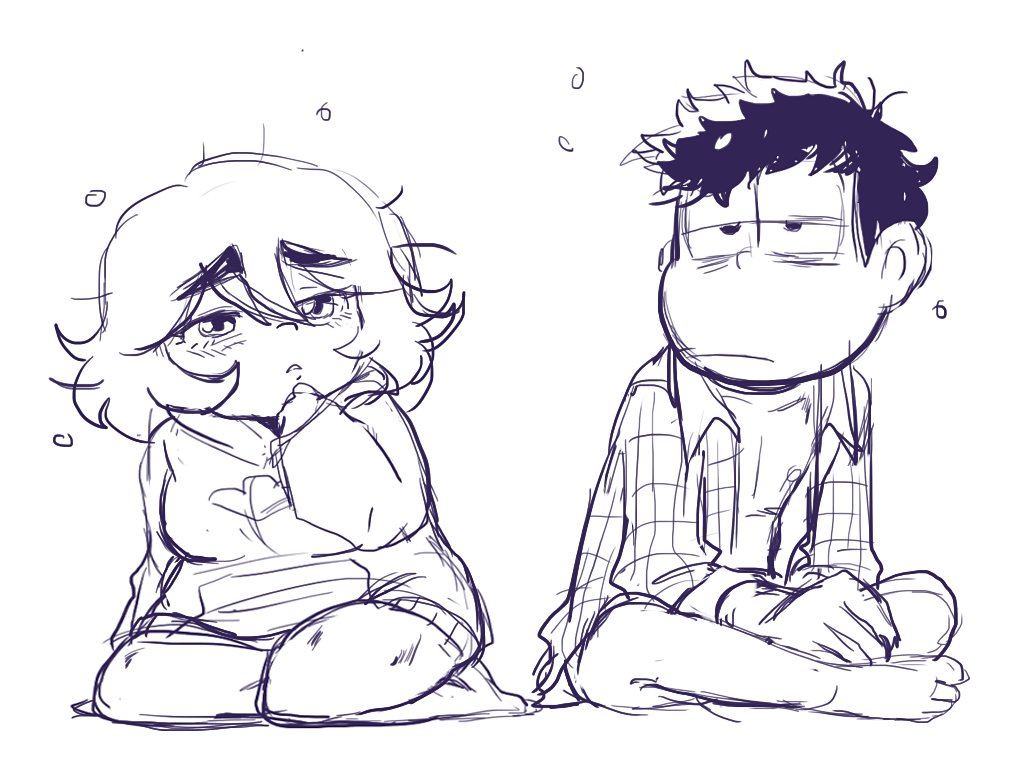 Some IchiSayu doodles to warm my cold heart (?)
I just like the fact that bouth are introverts but in a different way.
Ichi is cold and Sayu is stoic... but they can be open an sweet whit each other. #yumematsu #ichimatsu #OC 