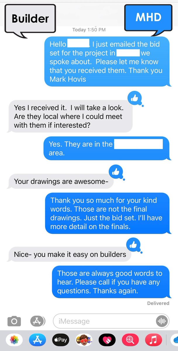 MarkHovisDesign's tweet photo. Being a one man operation, they’re never enough hours in the day. When I feel I need to get one more thing done/think I'm spending too much time on a project, this convo w/me &amp; a builder, ensures me that the time &amp; thought I put into each project has value and is worth the wait. https://t.co/j8VWdg01BN