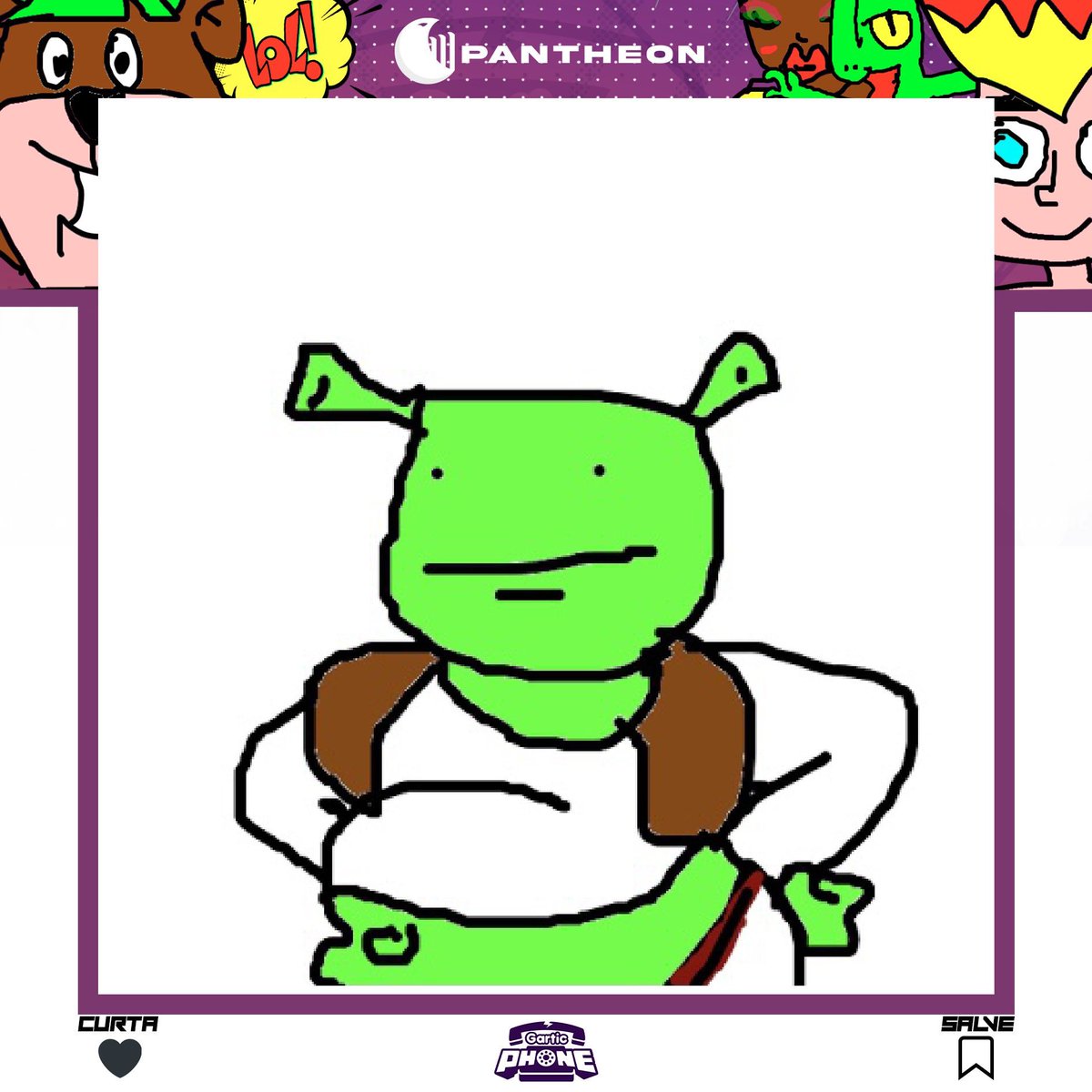 pantheonpan's tweet photo. Shereky de Chernobyl, feito no Gartic passando na sua telinha! 🥴💚

Especial Gartic Phone #GOPAN 🏳️‍🌈

#gartic #garticphone #gaming #memes #jogos https://t.co/xg0hEPArMm