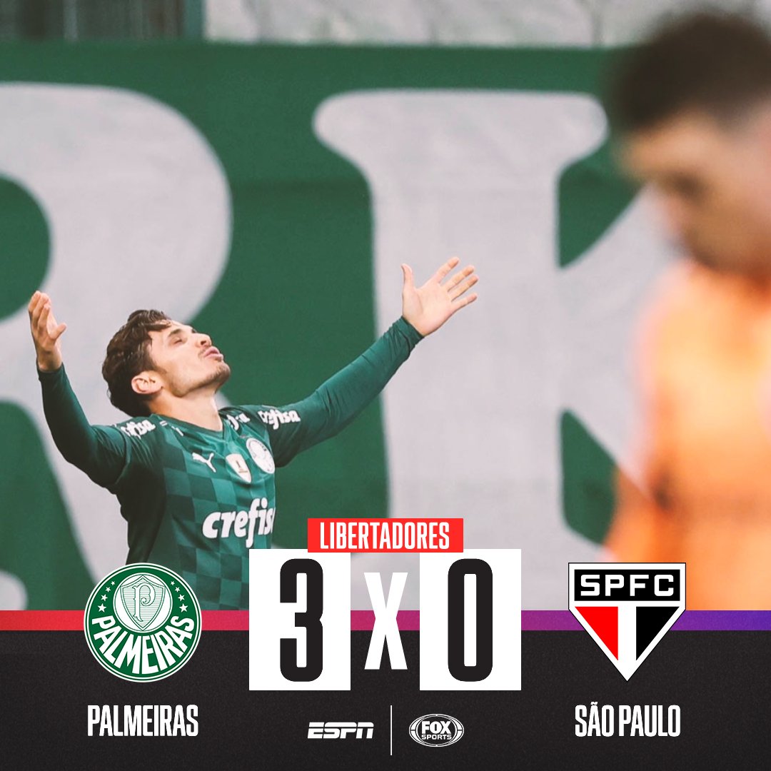 O PRIMEIRO SEMIFINALISTA! Com uma vitória impactante em cima do rival São Paulo, o Palmeiras está na semifinal da CONMEBOL Libertadores! 

⚽ Os gols foram marcados por Raphael Veiga, Dudu e Patrick de Paula

#LibertadoresNaESPN #LibertadoresFOXSports