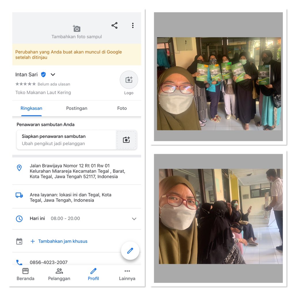 intaneska's tweet photo. Rabu (18/8), Intan Eska Amalia Syahida, Luhkan Kota Tegal, Pendampingan Ukm perikanan Kota Tegal pada akses pasar online &amp; serah terima bantuan sertifikat Halal Prov Jateng oleh Dinkop Kota Tegal @puslatluhkp @BRSDM_bp3tegal #GiatLuhkanSatminkalTegal #KotaTegal #Kegiatan https://t.co/zqYKBwsmAa