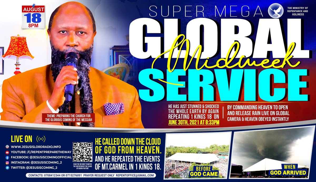 RepentEngland's tweet image. I take this humble opportunity to welcome you so much for todays powerful Global Midweek Service 18.08.2, featuring the powerful BLOOD of JESUS that was shed for all  humanity.