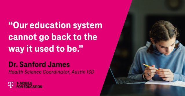 Dr. James is right. School districts worked with us to help close the #digitaldivide when students were forced into #remotelearning. But it’s important to keep them connected at home, even as they return to the classroom. t-mo.co/3md16KK