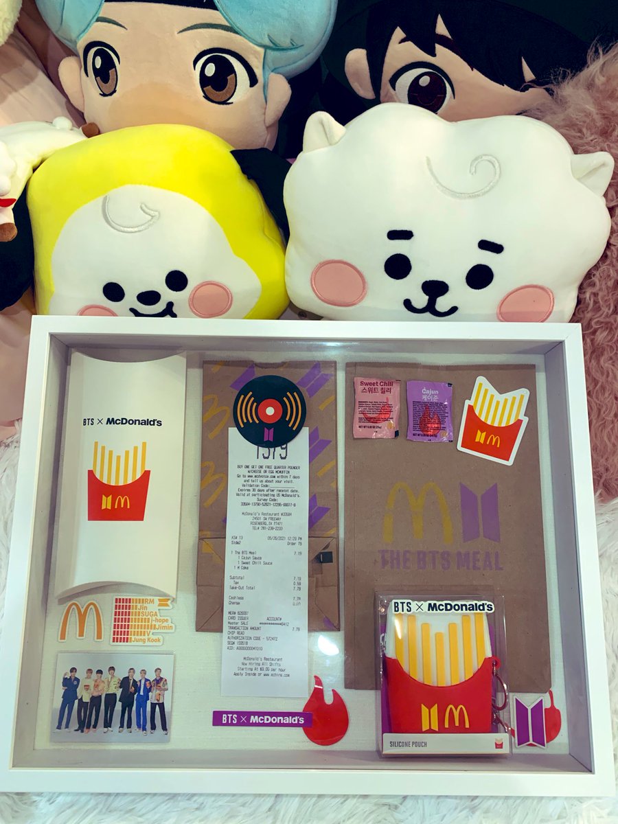 I just finished my BTS  x McDonald’s shadow box. What do y’all think?? 💜 🍟 #BTSMeal #bts @BTS_twt @McDonalds