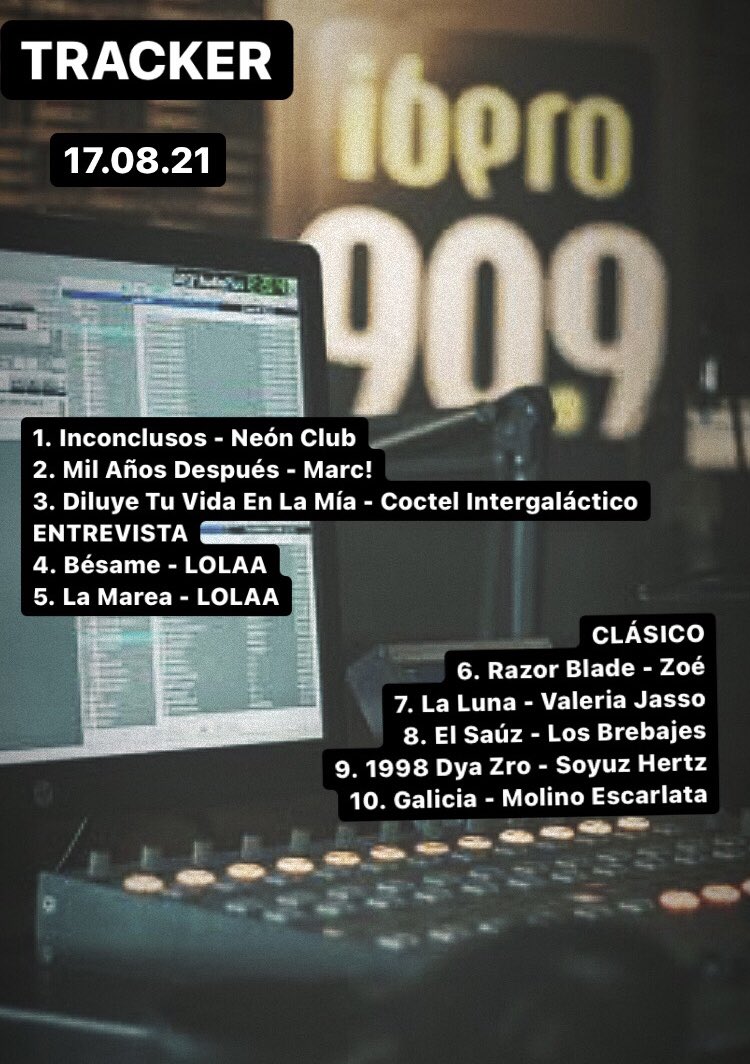 Los sonidos emergentes de hoy en #Tracker909 🌊 
Cc <a href="/Ibero909FM/">Ibero 90.9 FM</a> <a href="/Danylagarza/">Dany La Garza</a>