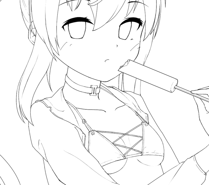 線画終わったああん! 