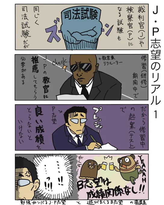 修習時代めちゃくちゃ楽しかったなあ(元からB(弁護士)志望だった者)

#弁護士 #法律事務所 #漫画 #四コマ漫画  #エッセイ漫画  #漫画が読めるハッシュタグ #マンガが読めるハッシュタグ #たぬじろう #食っていけない弁護士 