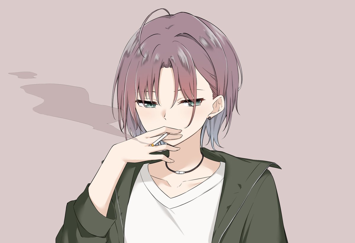 浅倉透 「タバコ 」|天然いなりのイラスト