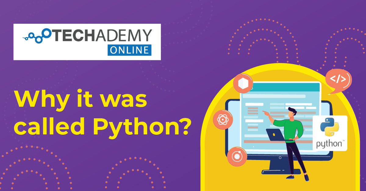 MyTechademy's tweet image. The language is named after the famed British comedy troupe Monty #Python, not snakes. Monty Python&apos;s Flying Circus is a favourite of Guido&apos;s. Being in a rather irreverent mood, he named the project ‘Python’. 
Isn’t it an interesting Python fact?
 #pythonprogramming #techademy