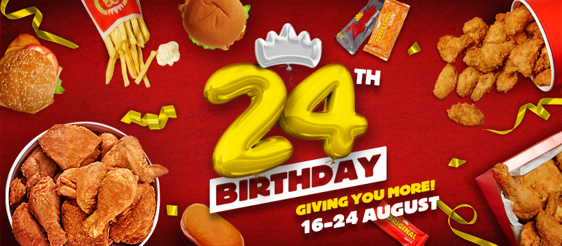 Happy birthday to us! 🥳🎊

Our wish is to reach 20k followers before the end of this week!🙏🕯️
So, tweeps make our wish come true, Danko! 😎 Simply RT this tweet, tag someone who isn't following us &amp; comment #HungryLionTurns24 to stand a chance to WIN 1 of 5 21 Piece Bucket.🔥🌶️