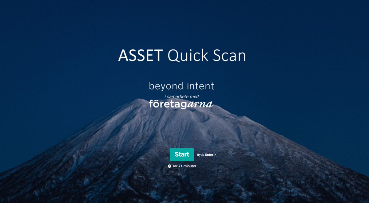 beyondintentab's tweet image. A new, updated version of ASSET Quick Scan released! The tool has been developed for The Swedish Federation of Business Owners (@foretagarna) to assist their 70,000 members' sustainability efforts. 

Try it yourself asset.beyondintent.se/foretagarna/su…

#sustainability #hållbarhet #ASSET